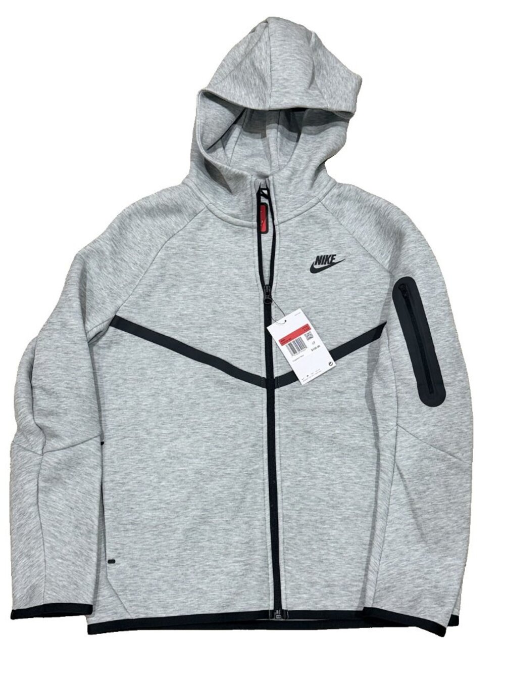 Nike Tech Fleece Full-Zip Hoodie Big Kids L Dark Grey Heather HV6166-063 NWT